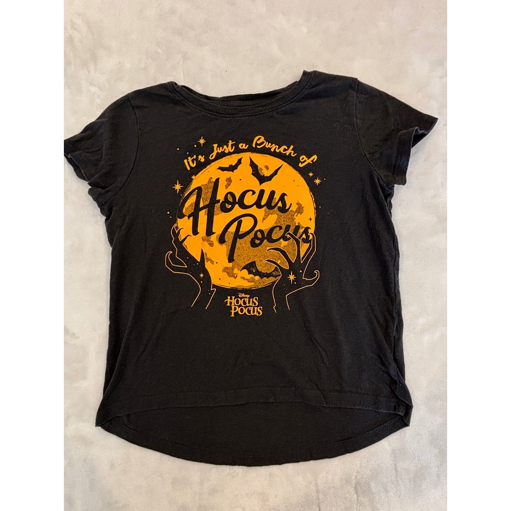 Old Navy Disney Hocus Pocus Girls M 8 Black Halloween Graphic Tee Shirt